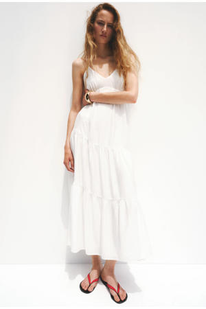 viscose midi zomerjurk - wit