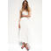 Mango viscose midi zomerjurk - wit
