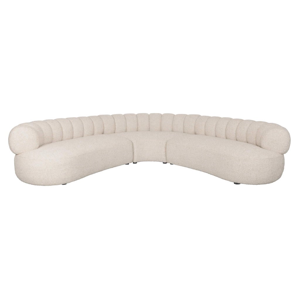 Dutchbone hoekbank Duvane met ronde hoek - beige