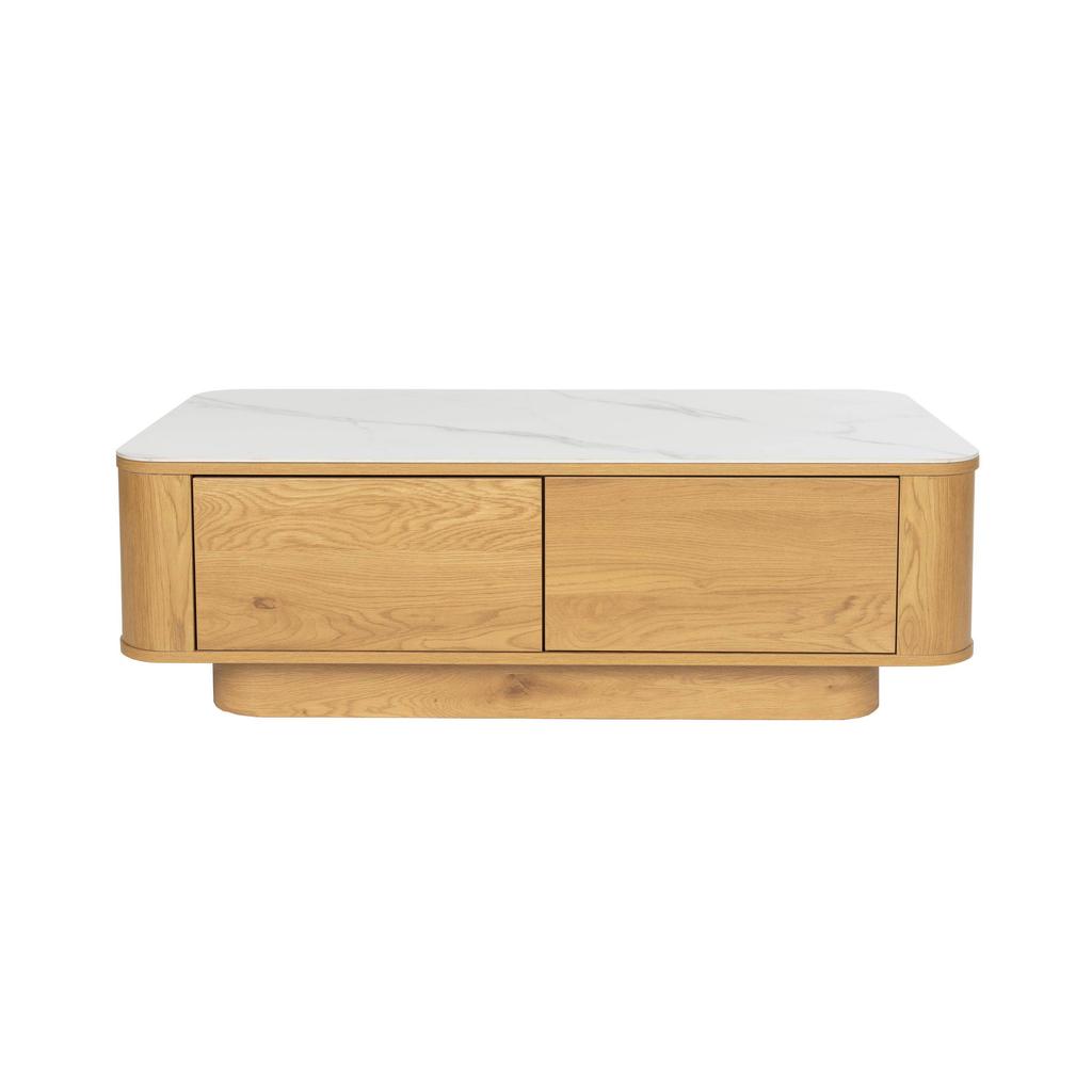 Housecraft Living salontafel Almira Salontafel 120x60 cm Hout/ Marmerlook Naturel (60x120 cm) Naturel