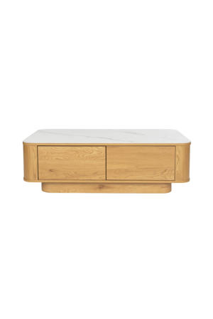 salontafel Almira Salontafel 120x60 cm Hout/ Marmerlook Naturel (60x120 cm) Naturel