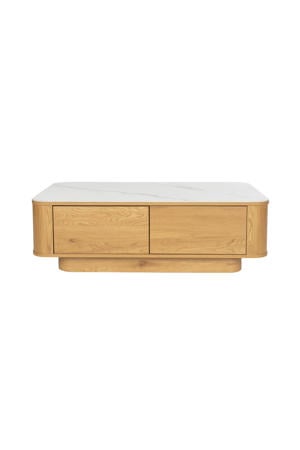salontafel Almira Salontafel 120x60 cm Hout/ Marmerlook Naturel (60x120 cm) Naturel
