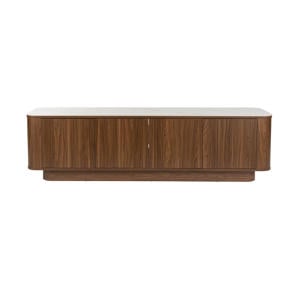 Almira Dressoir Hoog 180 cm Hout/ Marmerlook Walnootkleur