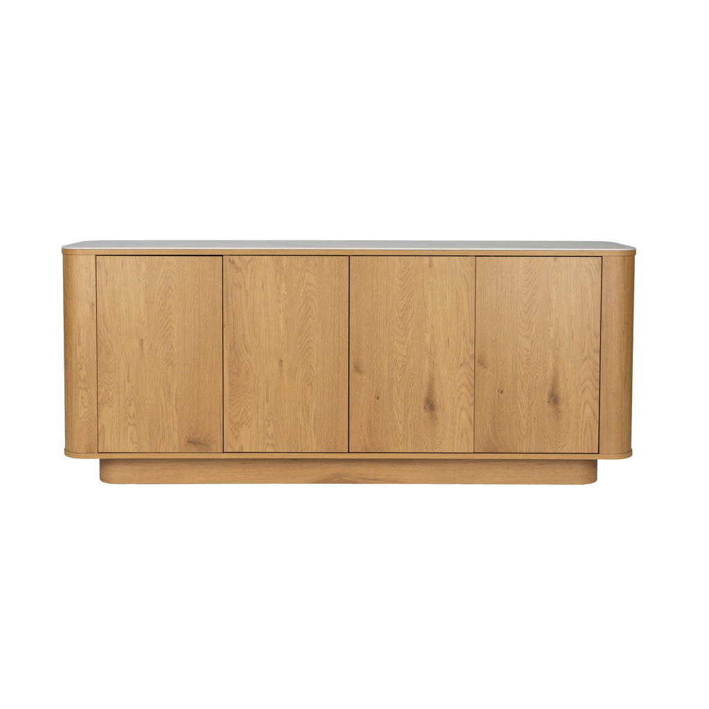 Housecraft Living Almira Dressoir Hoog 180 cm Hout/ Marmerlook Naturel