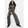 Desigual wide leg geruite broek met tekst - grijs