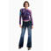 Desigual top met print - paars