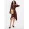 Desigual midi jurk met panterprint - bruin