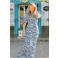 Bolina Island maxi jurk met panterprint - blauw