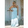 Bolina Island strapless maxi jurk met smockwerk - lichtblauw