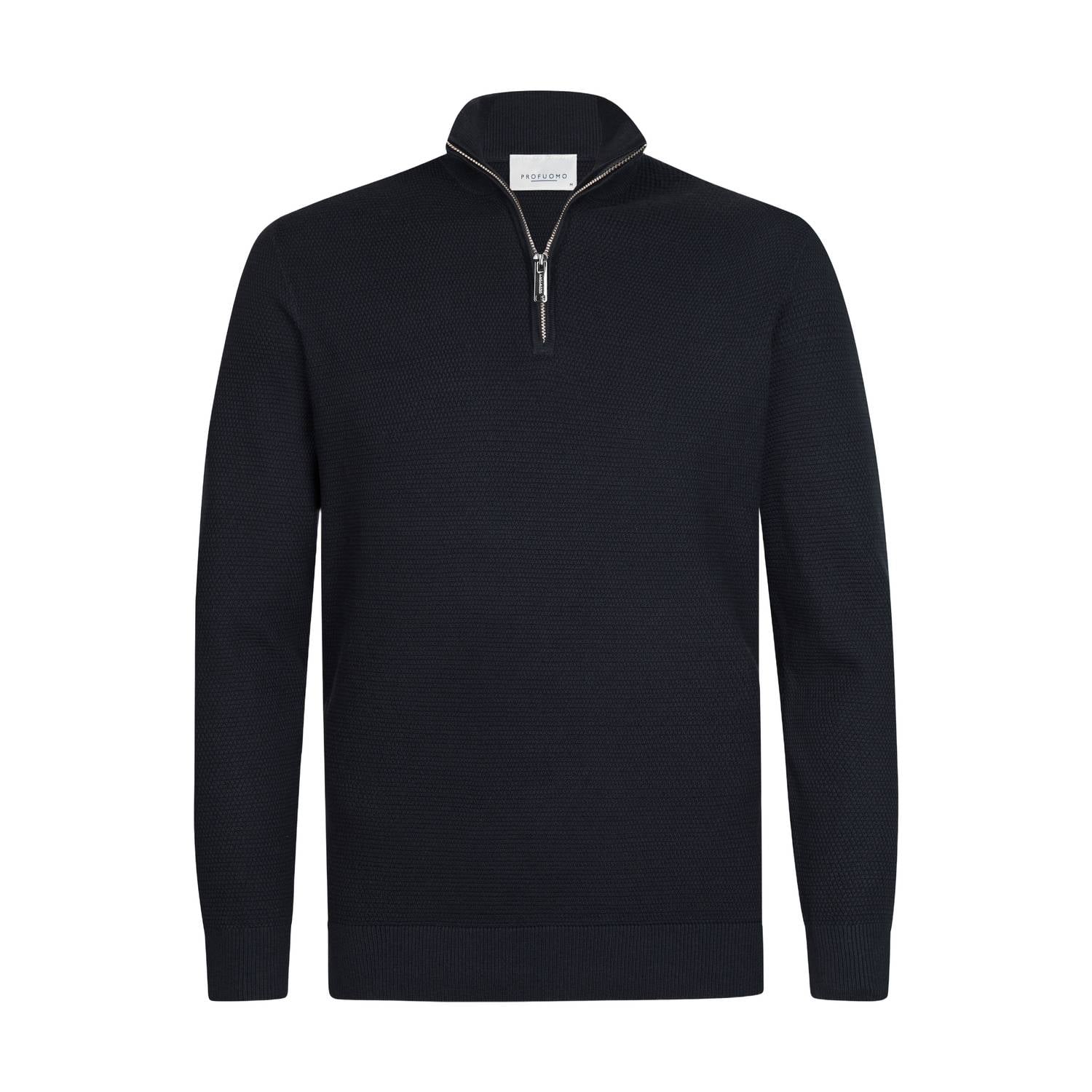 Profuomo katoenen regular fit gebreide trui donkerblauw