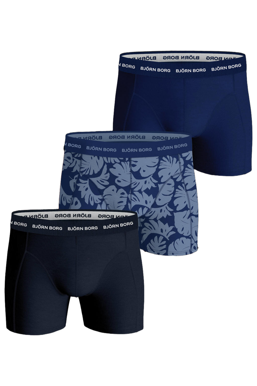 Björn Borg boxershorts - blauw/donkerblauw (set van 3)