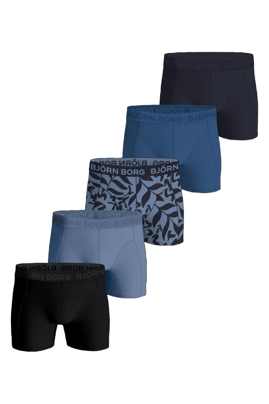 Björn Borg boxershorts - blauw/zwart (set van 5)