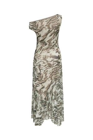 maxi jurk met print - ecru