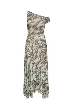 maxi jurk met print - ecru