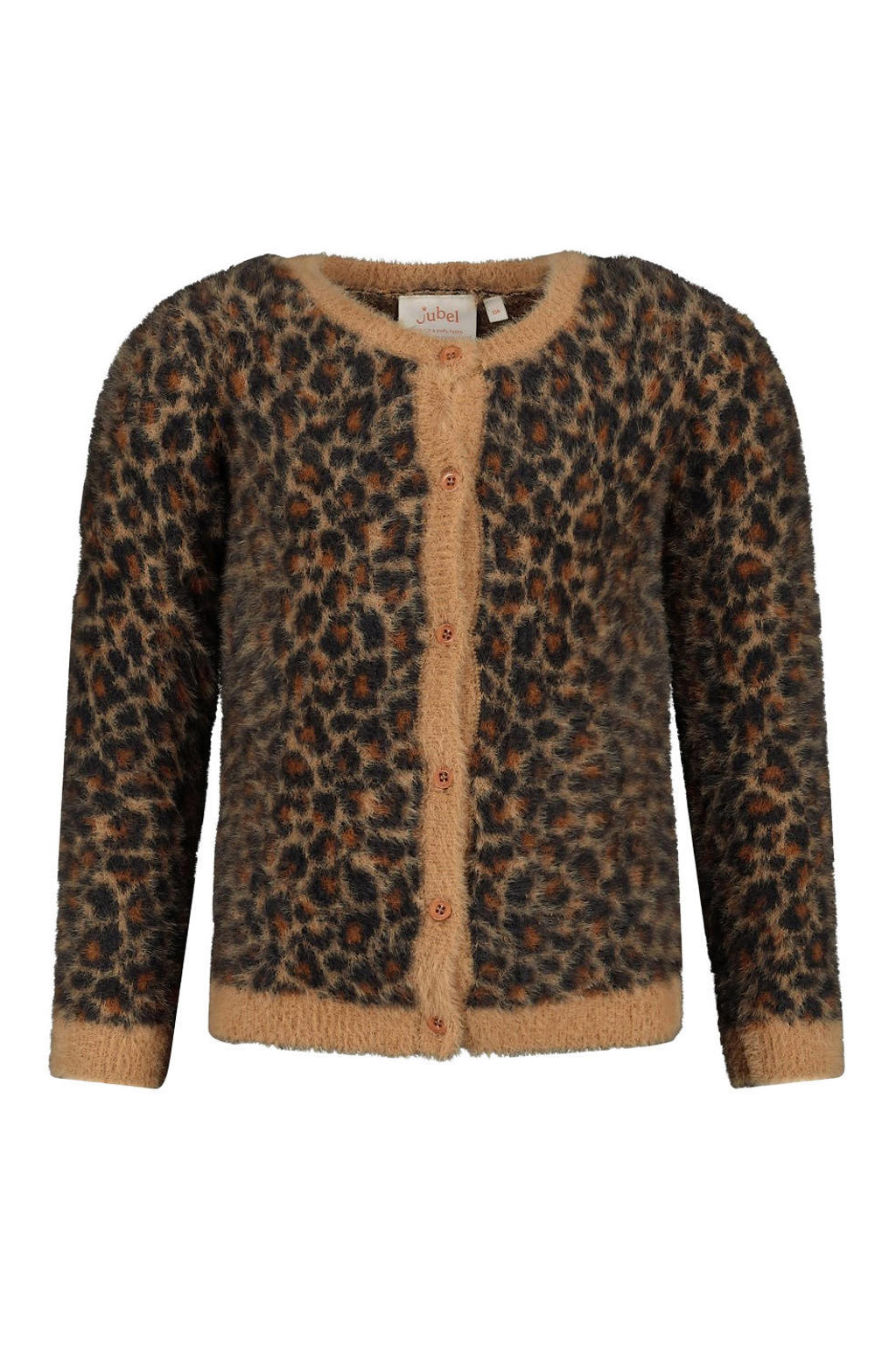 Jubel gebreid vest City Chic met panterprint bruin/zwart