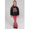 Jubel relaxed fit sweater Moon Flowers antraciet/roze