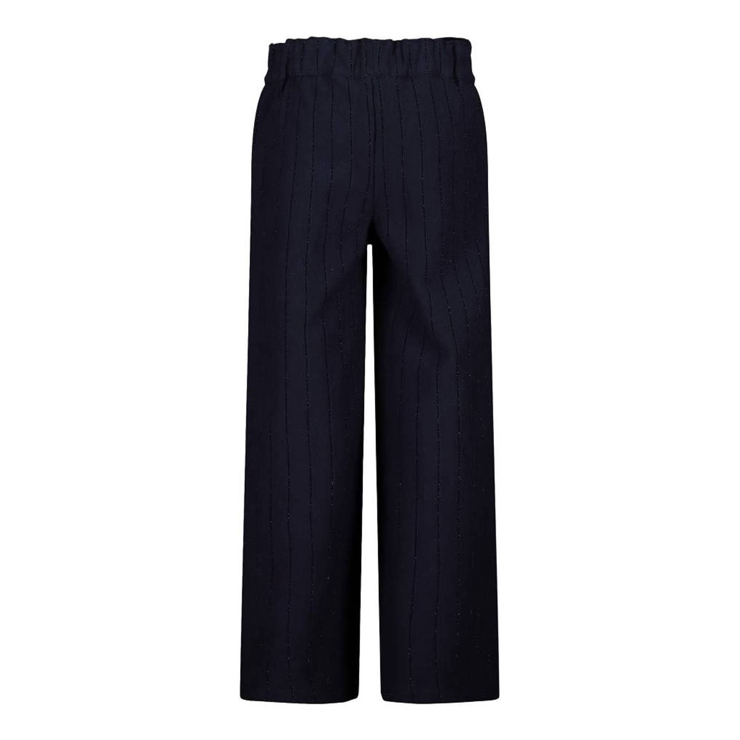 Jubel wide leg casual broek donkerblauw