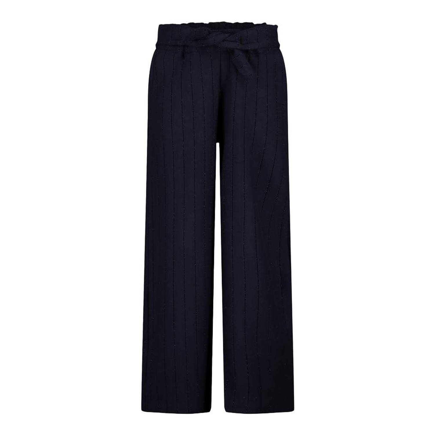 Jubel wide leg casual broek donkerblauw