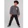 Sturdy oversized sweater Mountain top met backprint grijs/wit/oudroze