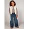 Jubel gestreepte longsleeve met ruches - donkerrood/wit