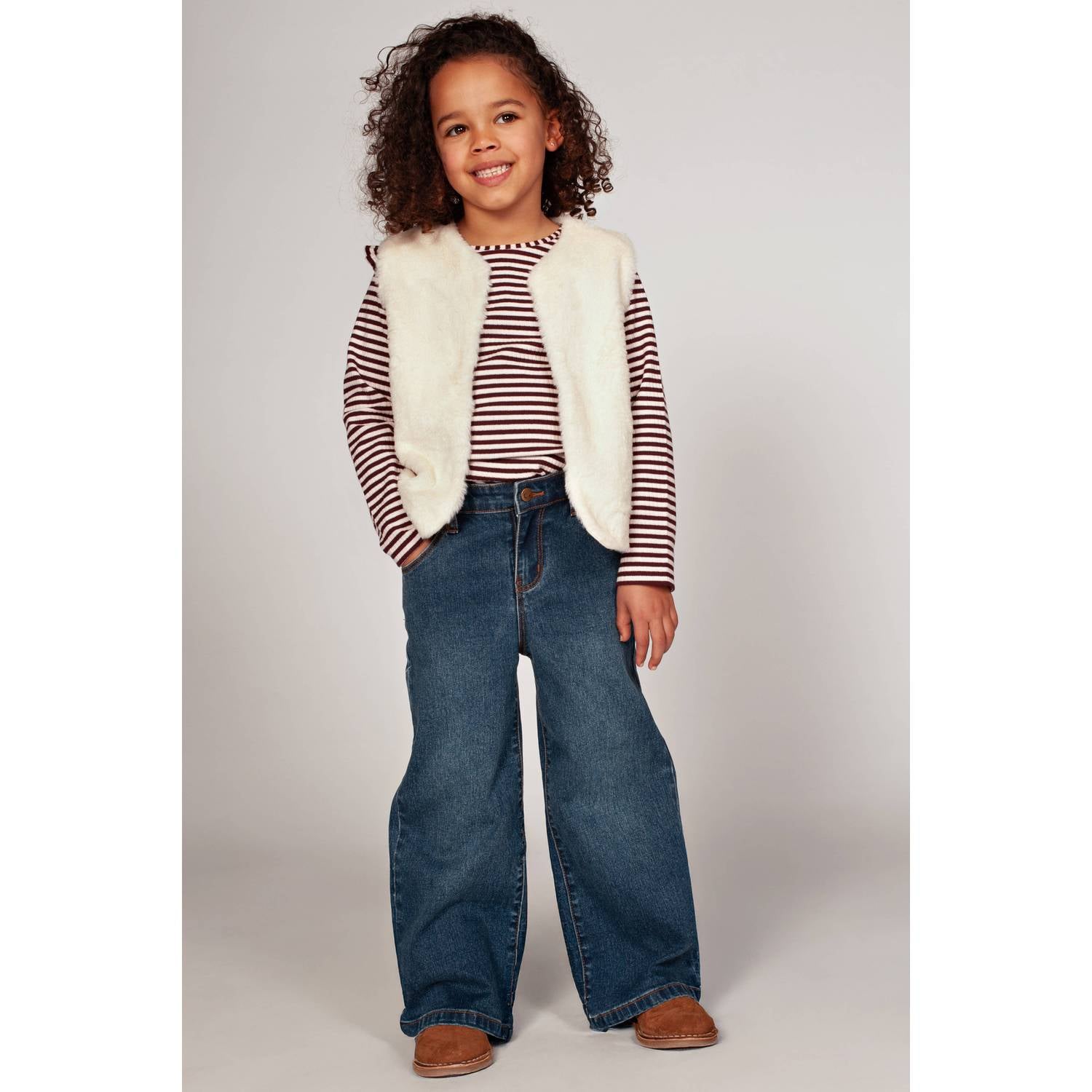 Jubel gestreepte longsleeve met ruches donkerrood wit