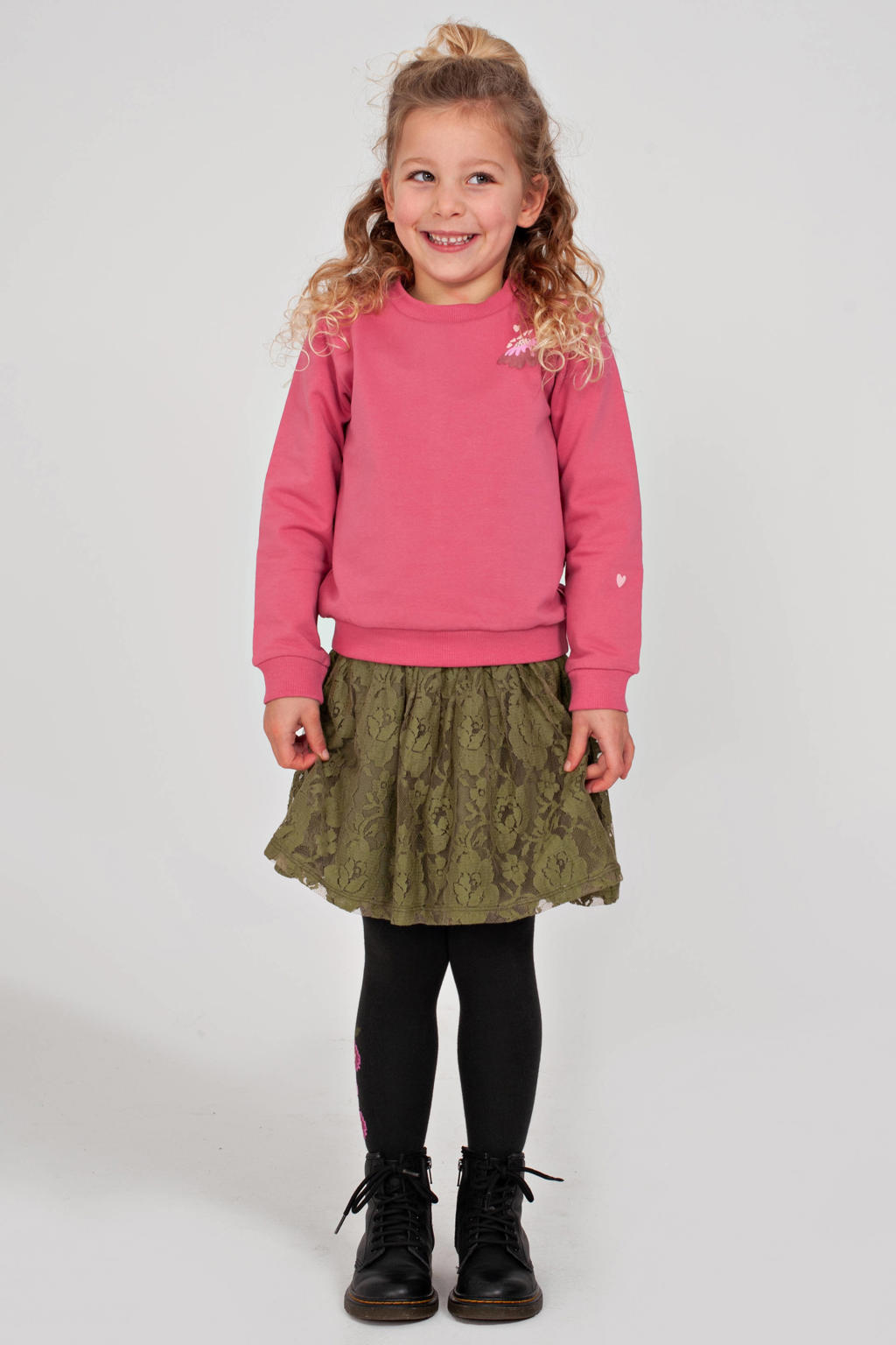 Jubel oversized sweater Moon Flowers roze