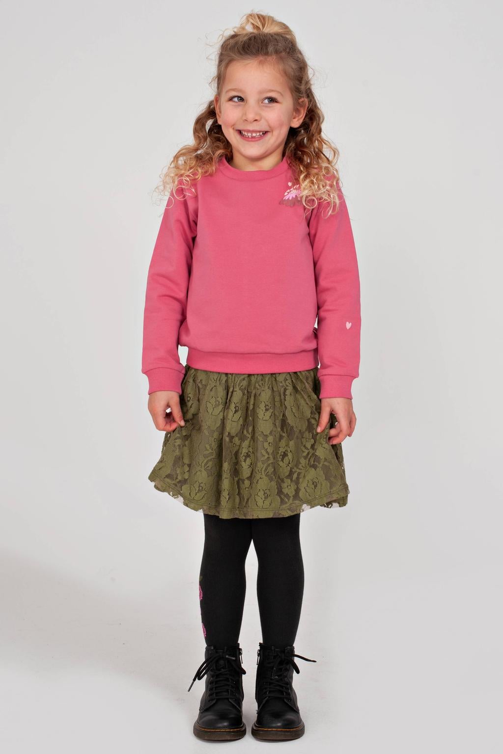 Jubel oversized sweater Moon Flowers roze