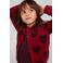 Jubel gebreid vest met hartjes - rood