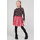 Jubel pailleten rok Moon Flowers roze/donkerroze