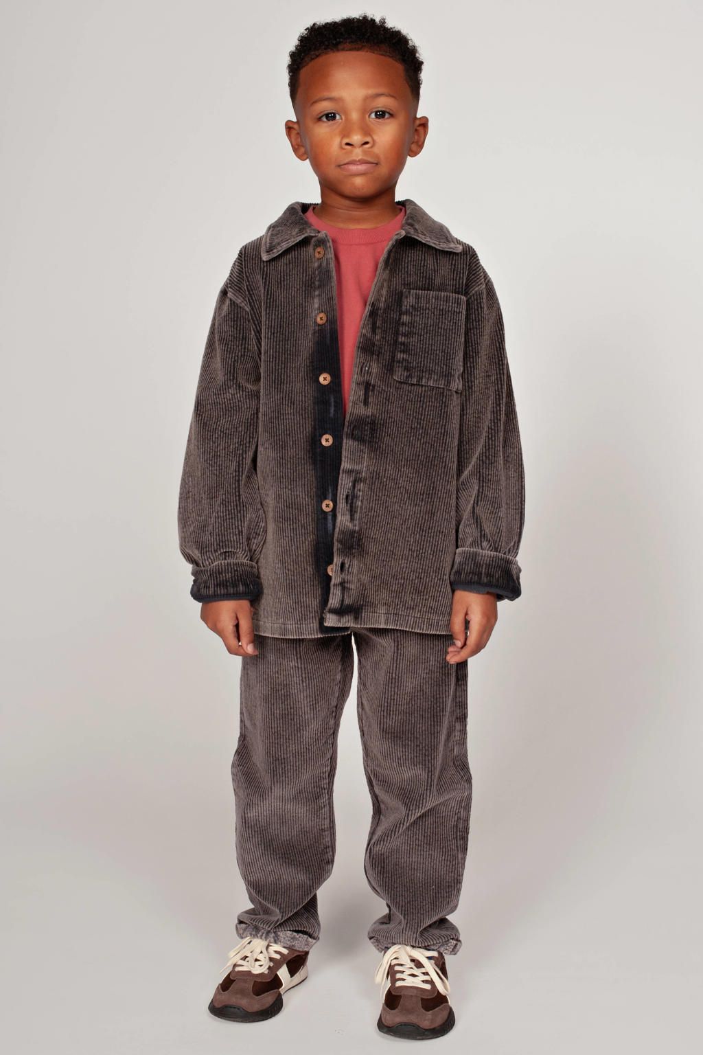 Sturdy corduroy overshirt Mountain top antraciet
