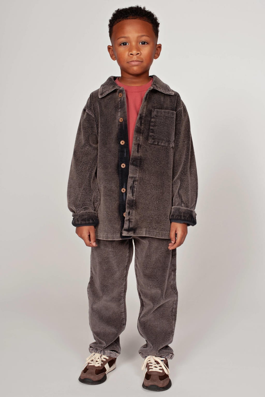 Sturdy corduroy overshirt Mountain top antraciet
