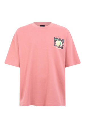 T-shirt met backprint - roze