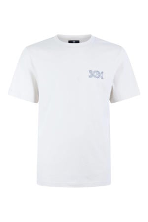 regular fit T-shirt met print - lichtgrijs