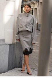 thumbnail: Shoeby geruite midi rok - grijs