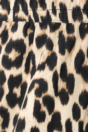 thumbnail: Beige en zwarte dames Shoeby van polyester met wijde pijpen, high waist, elastische tailleband en panterprint