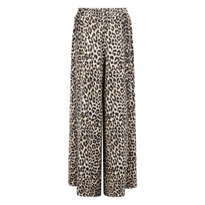 wide leg broek panterprint - beige