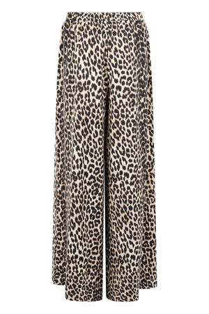 wide leg broek panterprint - beige
