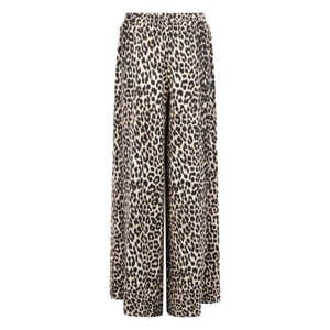 wide leg broek panterprint - beige