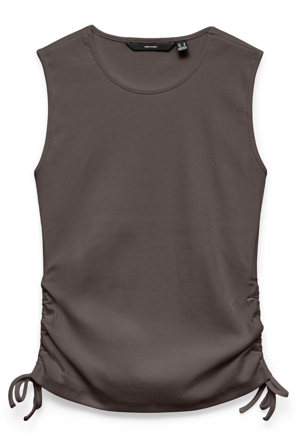Bruine dames VERO MODA top met effen en ronde hals