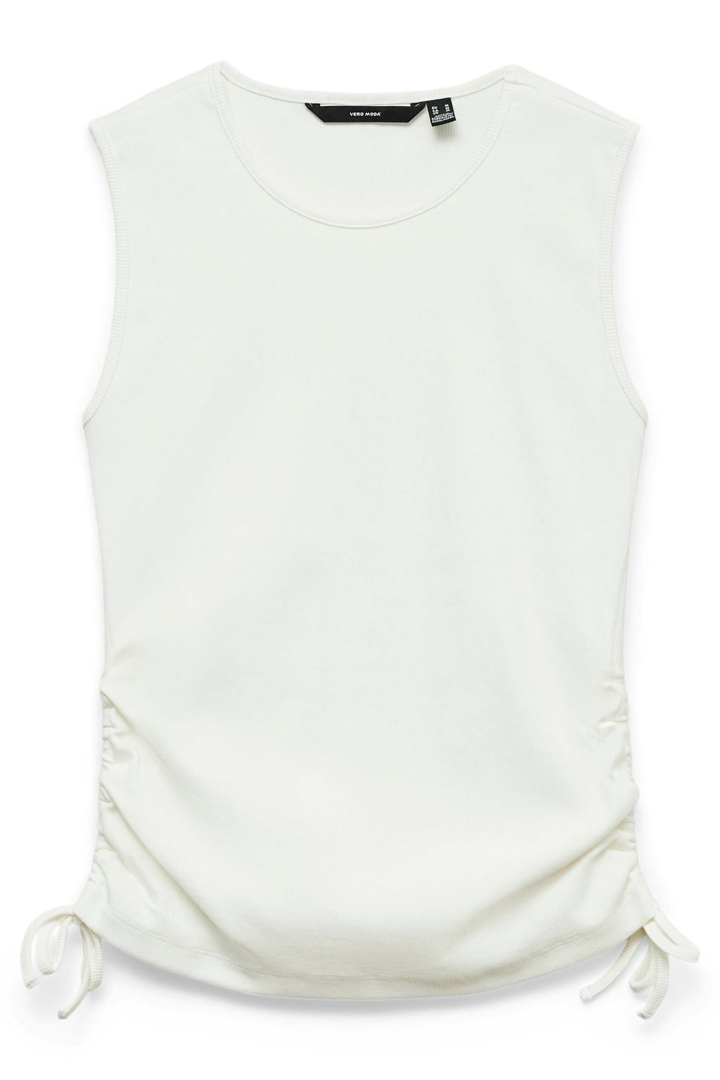 Ecru dames VERO MODA top met effen en ronde hals