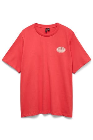 T-shirt met backprint - rood