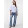 VERO MODA gestreepte top met borduursels - lichtblauw