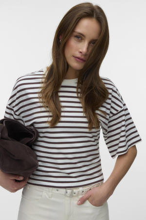 gestreept T-shirt - bruin