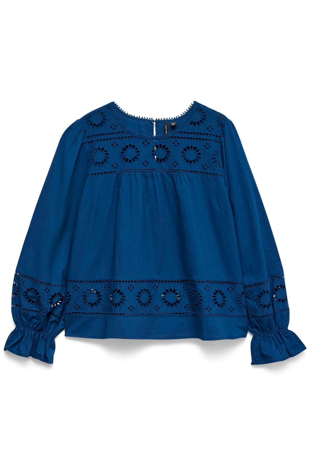 VERO MODA broderie top - donkerblauw
