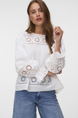 broderie top - wit