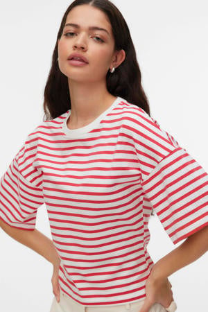 gestreept T-shirt - rood