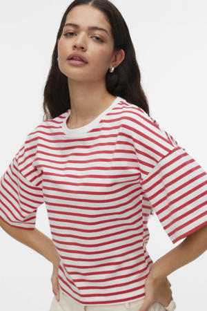 gestreept T-shirt - rood