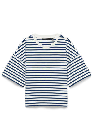 gestreept T-shirt - donkerblauw
