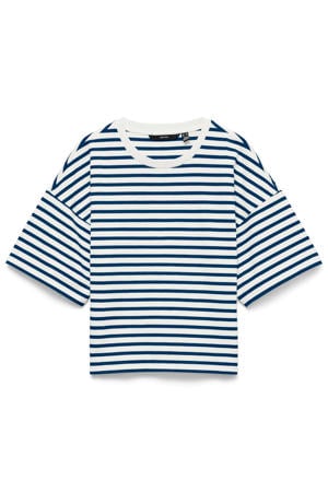 gestreept T-shirt - donkerblauw