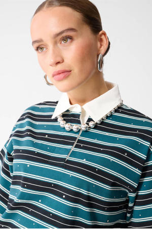 gestreepte polo - blauw